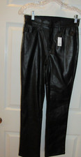 NWT New GAP Women's 2 Faux Leather Pleather Pants High Rise Vintage Slim 26X28