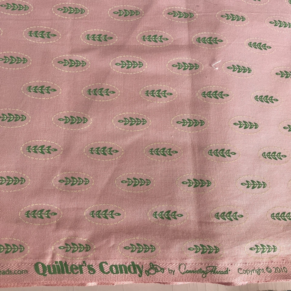 Quilter’s Candy Pink Geometric Oval Circles Leaf Vine Connecting Threads 1.4 Y - Image 3 of 3