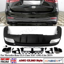 GLS63 AMG Style Rear Diffuser w/ Exhaust Tips for Mercedes Benz GLS X167 2019+