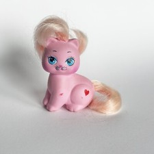 Mattel 1989 My Little Pretty Kitty Unnamed Pink Baby Buggy Kitten Red Heart