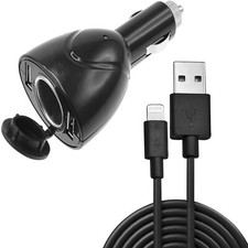 6ft Long Cable 2-Port USB Charger Power Cord DC Socket Adapter for Cell Phones