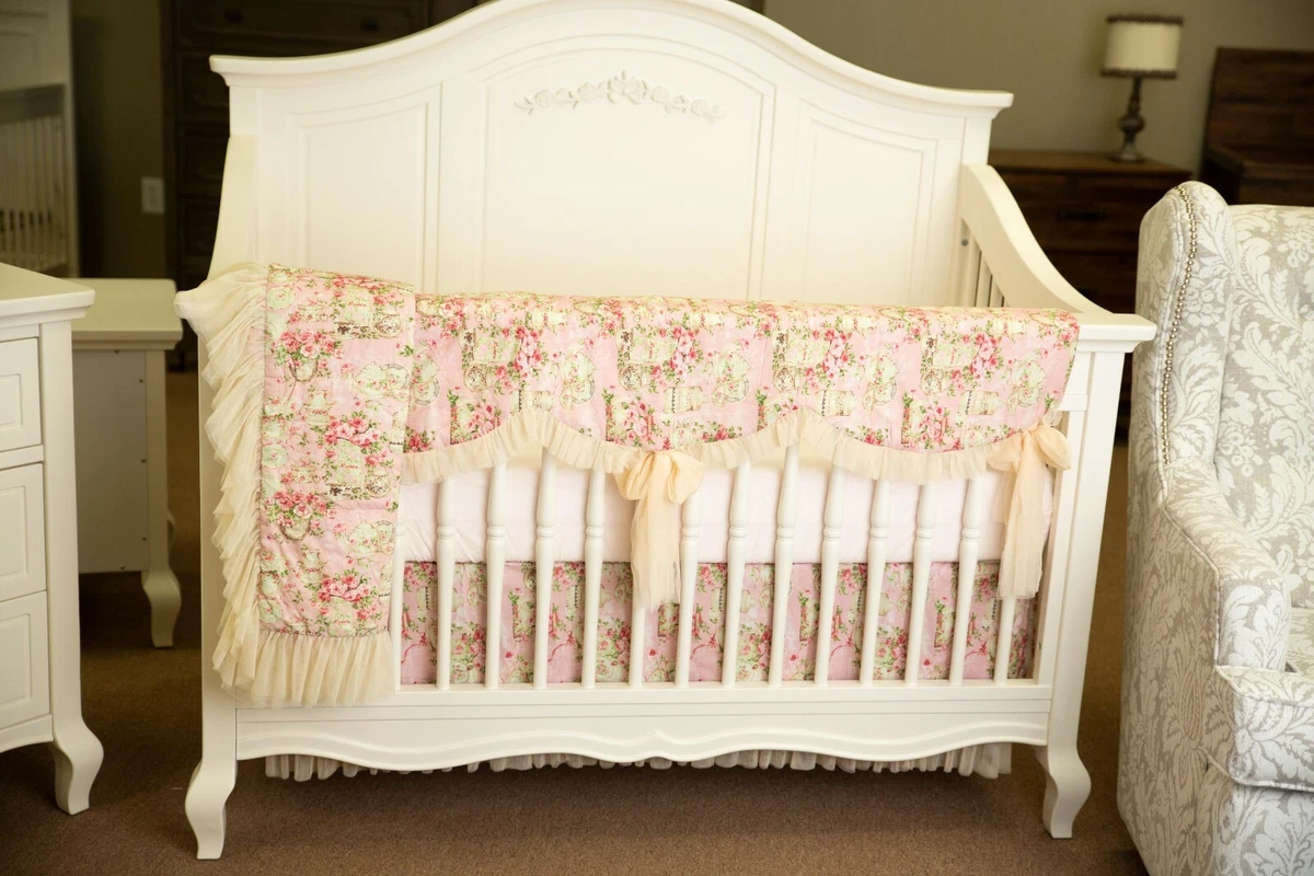 Haute Baby Bedding Baby Girls Vintage Floral &#034;Florence&#034; Crib Bedding Set | eBay