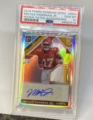 2019 Optic Holo Prizm Mecole Hardman Jr. RC Patch AUTO /25 PSA 10 GEM MT POP 1