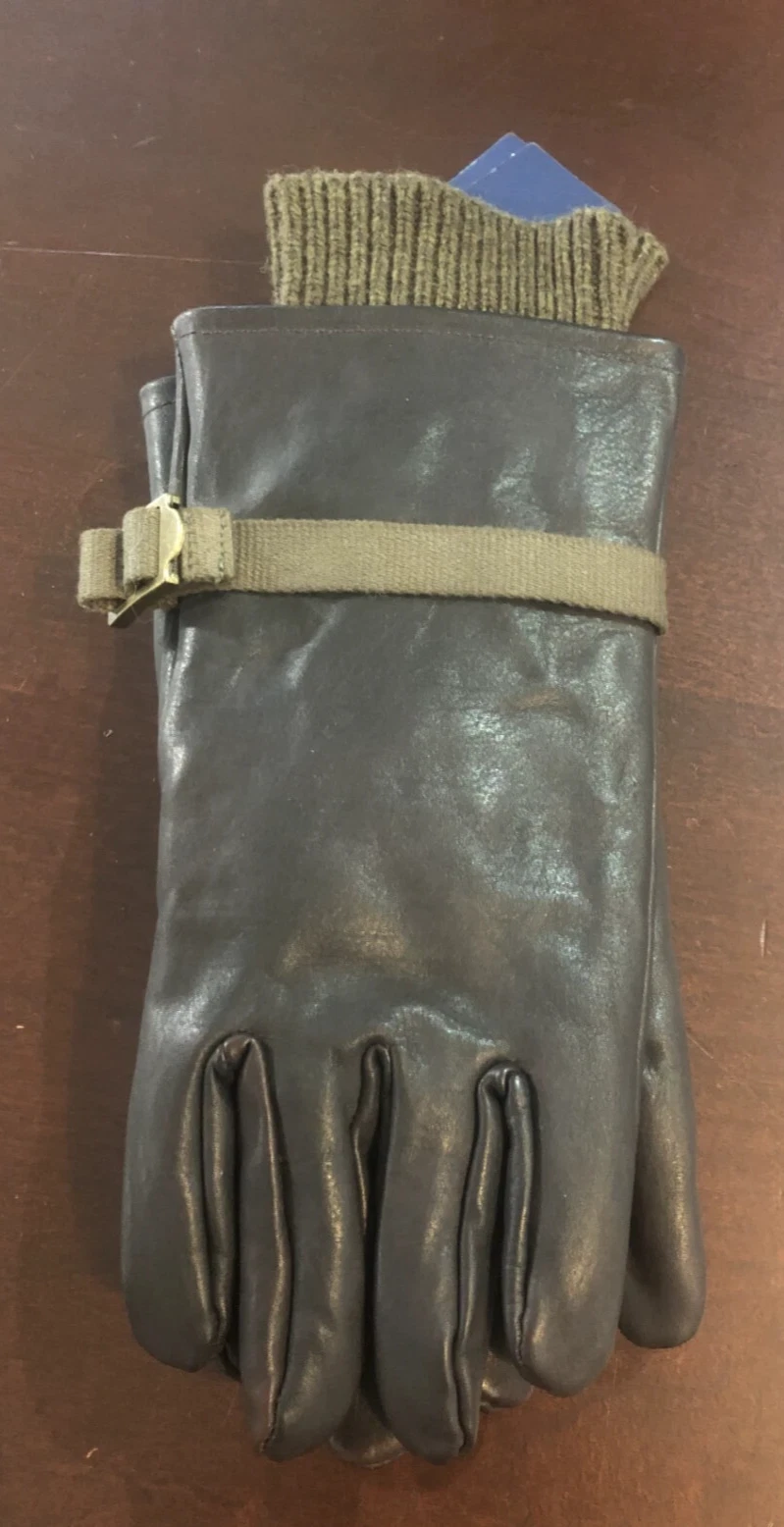 Polo Ralph Lauren 2-in-1 Leather & Wool Gloves Women's Size M $225 Brown