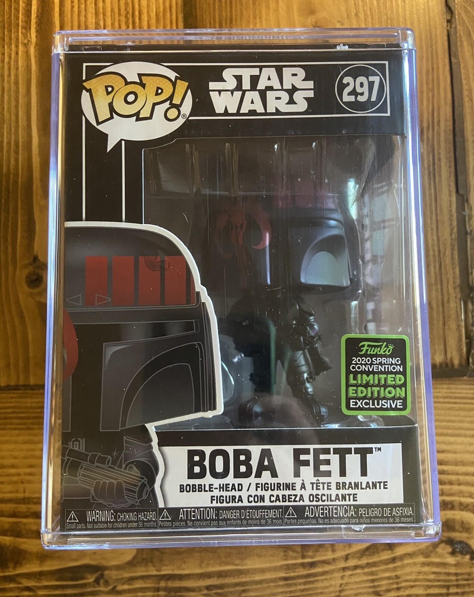 Funko Pop! Star Wars #297 Boba Fett Black 2020 ECCC Shared Sticker