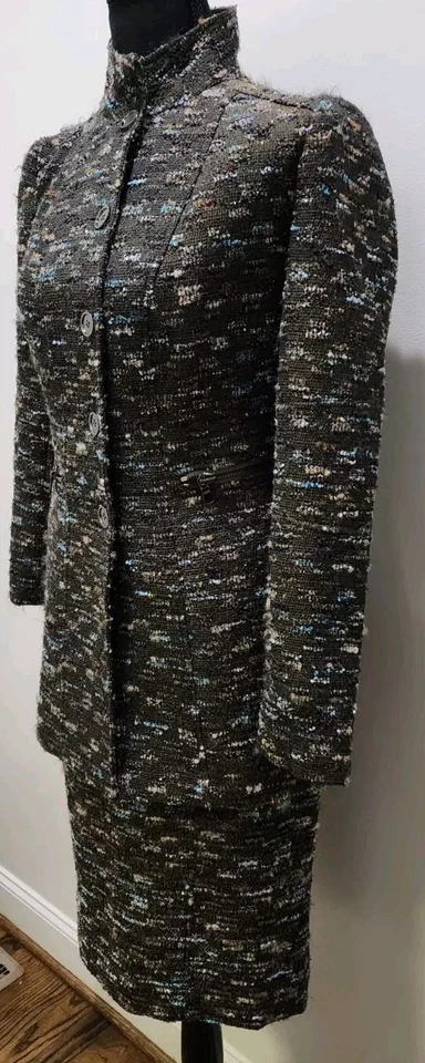 Conjunto de traje falda Carlisle 2 piezas negro agua beige tweed talla chaqueta 0 falda 4 BONITO Foto 4 de 4