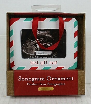 Sonogram Frame Ornament ''Best Gift Ever'' Commemorative Scan Kate & Milo NEW