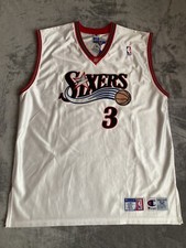 Vintage Philadelphia 76ers Allen Iverson White Authentic Jersey Sz 52
