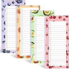 4 Pack Magnetic Shopping List Pad for Fridge, 200 Tear Off Sheets Magnet Notepad