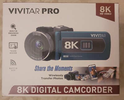 Vivitar 8K Pro Digital Camcorder Teal Brand New Open Box