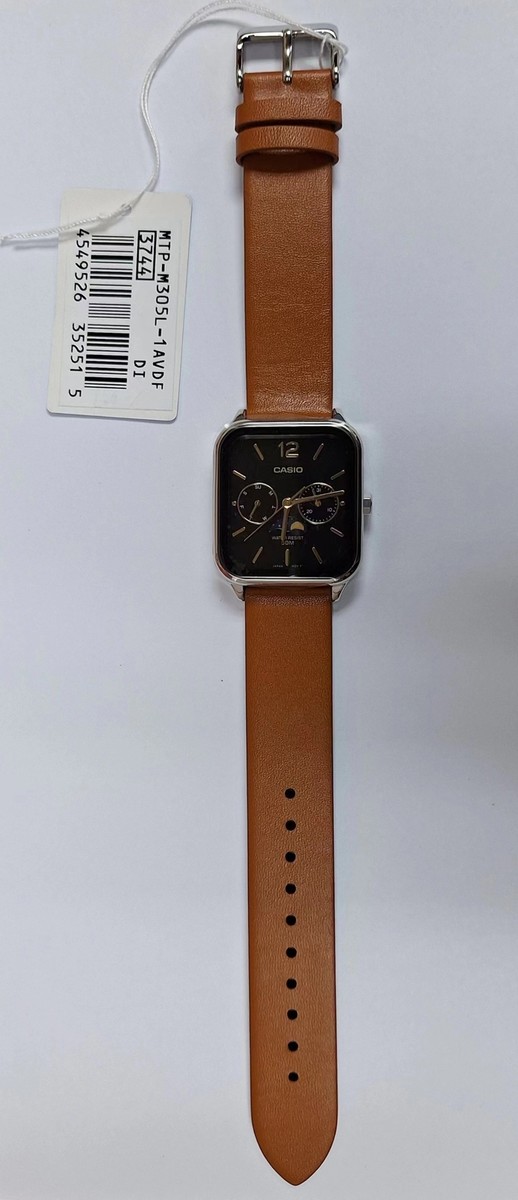 Casio MTP-M305L-1A Moon Phase Quartz Brown Leather Band
