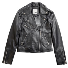 Lab London You Can’t Hurry Love Biker Jacket Lined Lambs Leather Black 34/4