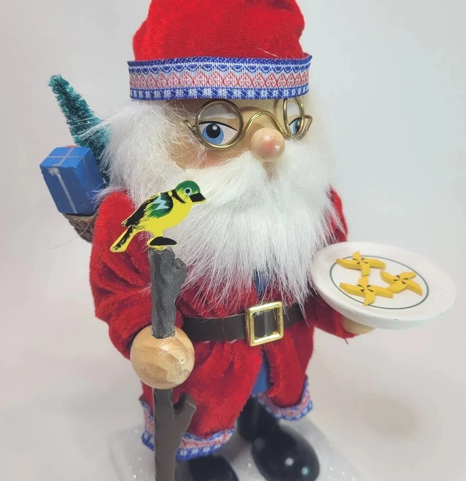 World Market Bespectacled Santa Nutcracker Bird Staff Cookies Gifts