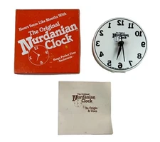 1980 The Original Nurdanian Clock Keeps Backwards Time Reverse Clock Novelty