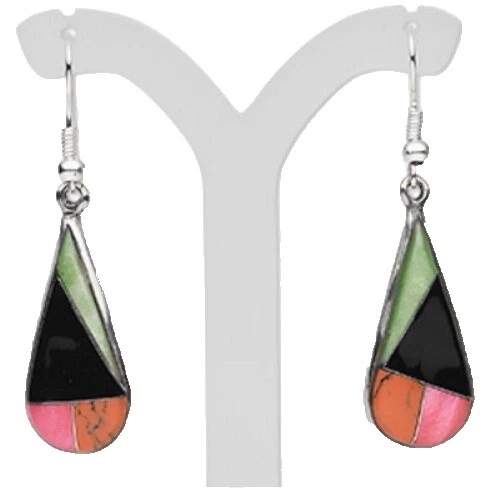 Resin Silver Plated Handcrafted Earrings