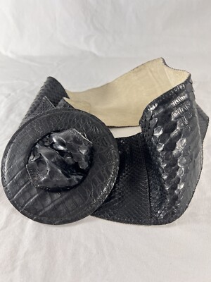 CARLOS FALCHI Wide Black Snakeskin Women display picture 1
