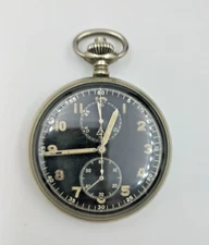 Rare WW2 Military Pocket Watch c.1940 Universal Geneve Chrono Watch - runs - AF