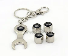 For Land Rover logo Tire Wheel Valve cap Stems & keychain black New