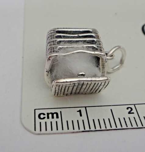 Sterling Silver 15x13x9mm Heavy Movable Bale of Cotton Charm - Picture 4 of 5