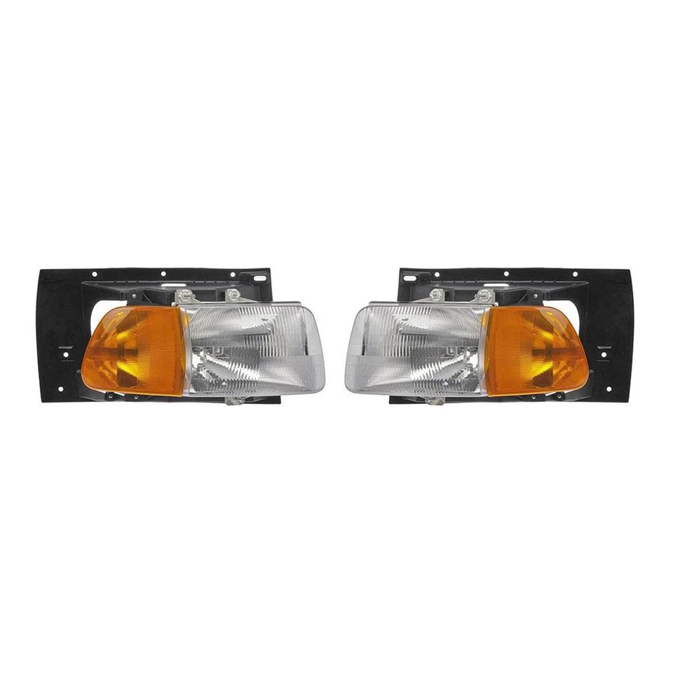 Dorman Headlight Lamp w/ Parking Light Assembly Pair Sides for Sterling Truck WN - Image 2 of 4