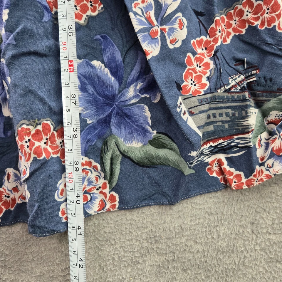 Vestido para mujer Hilo Hattie grande azul floral The Hawaiian original años 90 Foto 4 de 4