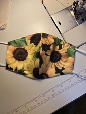 SUNFLOWER, Black Yellow COTTON FACE MASK