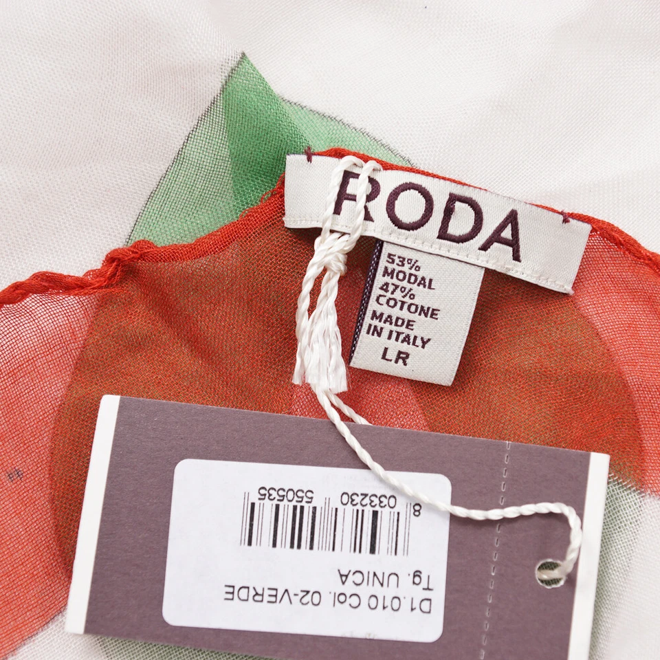 NUEVO CON ETIQUETAS RODA Tricolor Estampado Ligero Algodón Bolsillo Cuadrado Círculo Foto 2 de 4