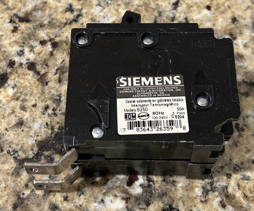 Siemens B250 50A 2P 120/240V 10KA Bolt On Circuit Breaker. - Picture 2 of 3