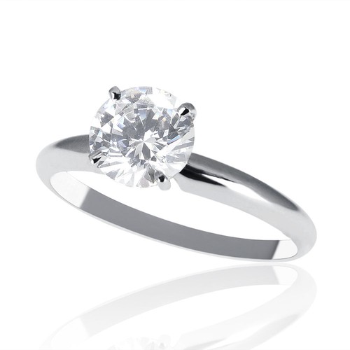 1/2 Carat Brilliant Round Cut Diamond Engagement Ring F/VS1 14K White Gold - Picture 2 of 5