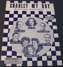 Vintage "CHARLEY MY BOY" SHEET MUSIC ANDREWS SISTERS LOUIS PRIMA COVER D1C