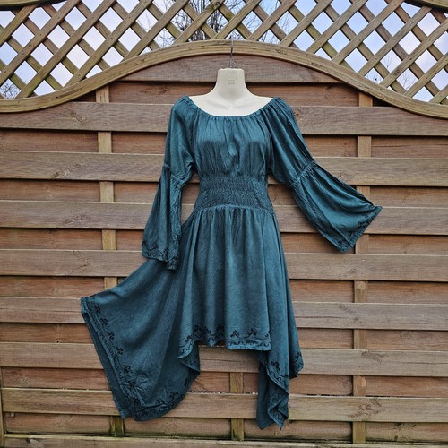 Tunic Blouse Long Sleeve Medieval Renaissance Slimming One Size 8 10 12 16 18 20 - Picture 32 of 44