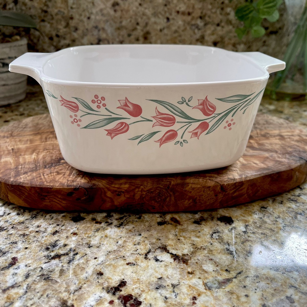 Vintage CORNING WARE Rosemarie Pink Tulip Casserole Dish No/lid