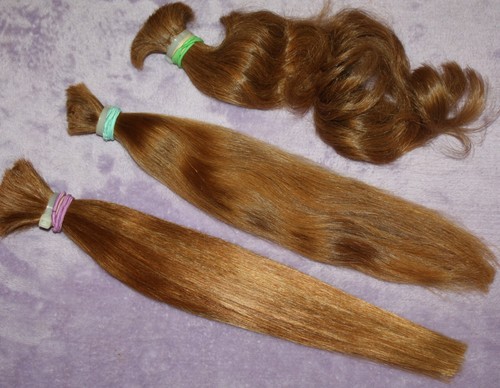 HAIR REBORN WIG 5.8oz Tot BABYFINE GOLDEN COPPER BLONDE BUNDLE PONYTAILS B22 - Picture 3 of 12