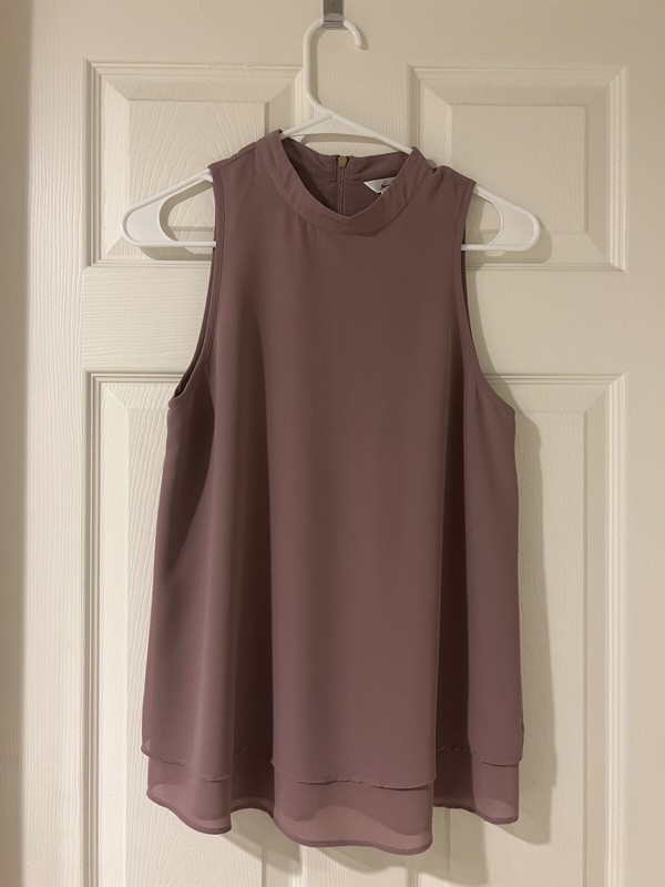 Norah Sleeveless Taupe/Nude Blouse Sz Small