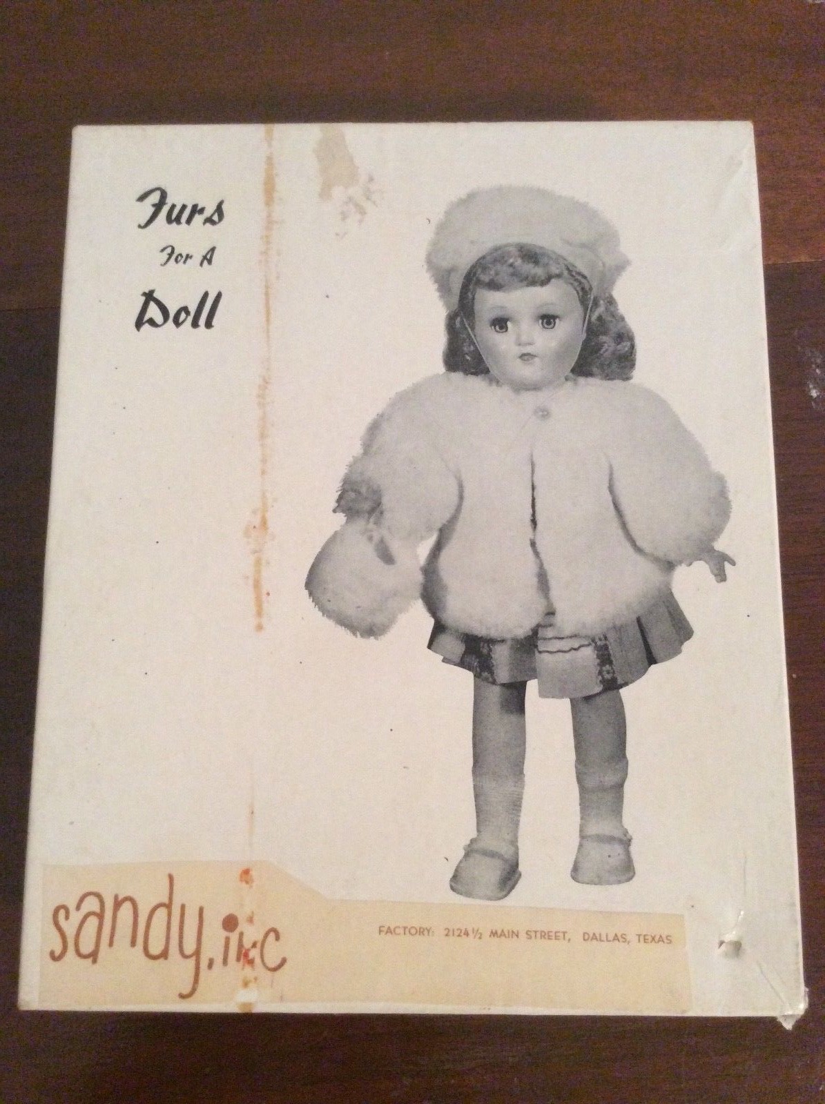 White Fur jacket hat muff Furs for a Doll Doll Clothes by Sandy