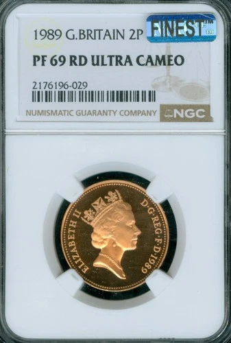 1989 GREAT BRITAIN 2 PENCE NGC PF69 UCAM RD MAC FINEST GRADE & SPOTLESS .