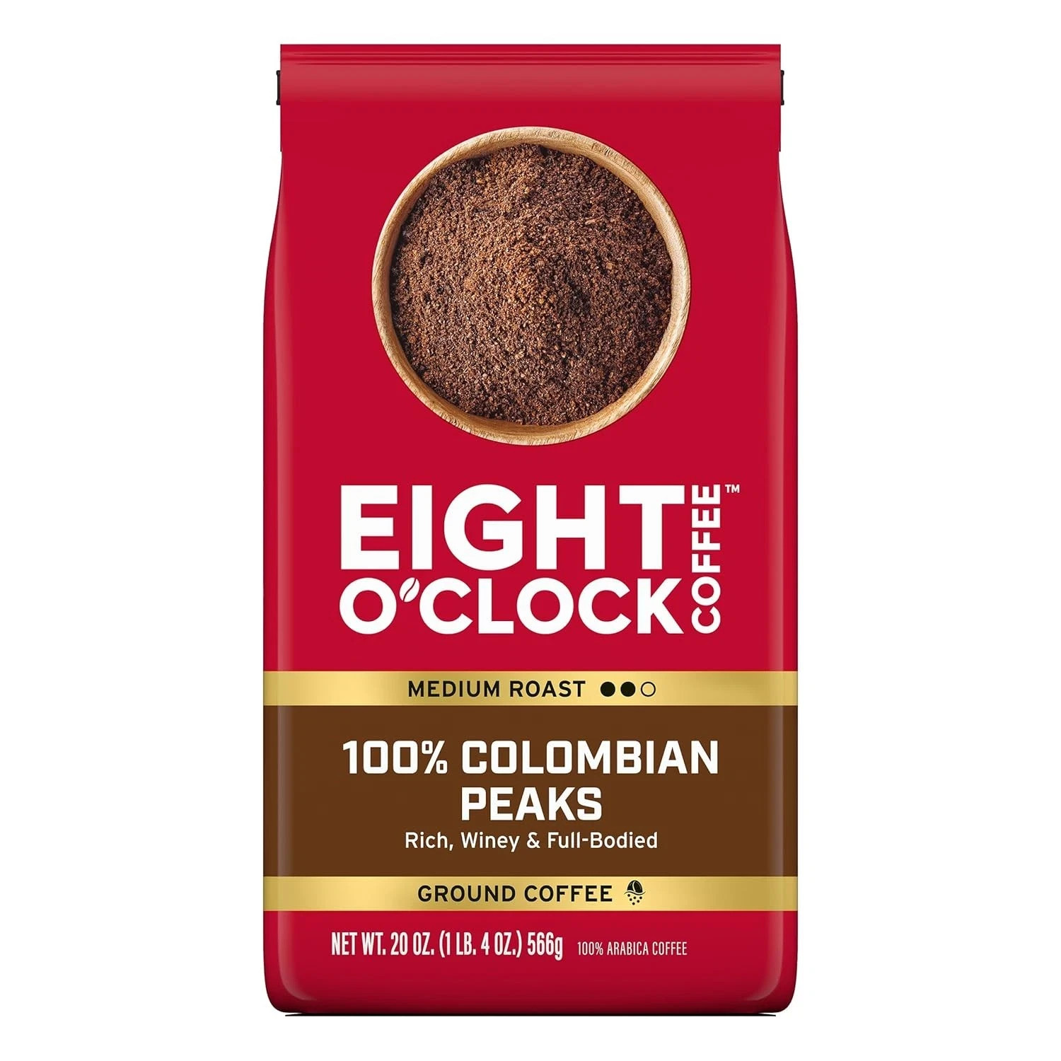 Eight O'Clock Colombian Peaks Ground Coffee 20oz 6-Pack Medium Roast 120oz Total