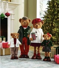 Member's Mark Plush Bear Family Set 4 Christmas Holiday Decorations Decor