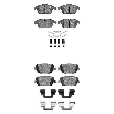 For Land Rover LR2 08-12 Semi-Metallic Semi-Metallic Front & Rear Brake Pad Set