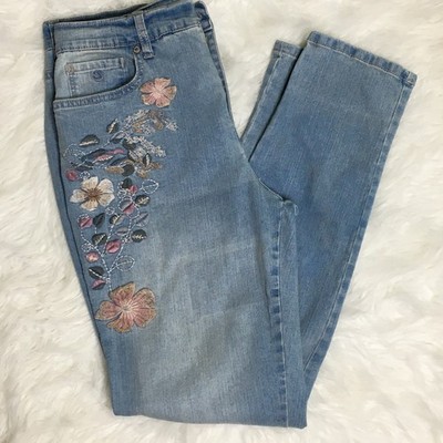 Gloria Vanderbilt Amanda Jeans Embroidered All Around Slimming 28 x  29