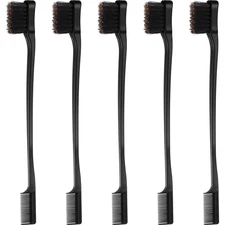 5 Pieces Hair Edge Brush Double Sided Control Hair Brush Comb Combo Pack Smooth 