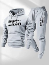 Mens Pullover Tracksuit Hoodie Sweatshirt Joggers Track Pants Bottoms Top Set
