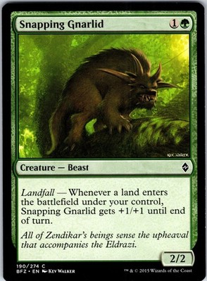 Snapping Gnarlid MTG C Battle for Zendikar 190 NM