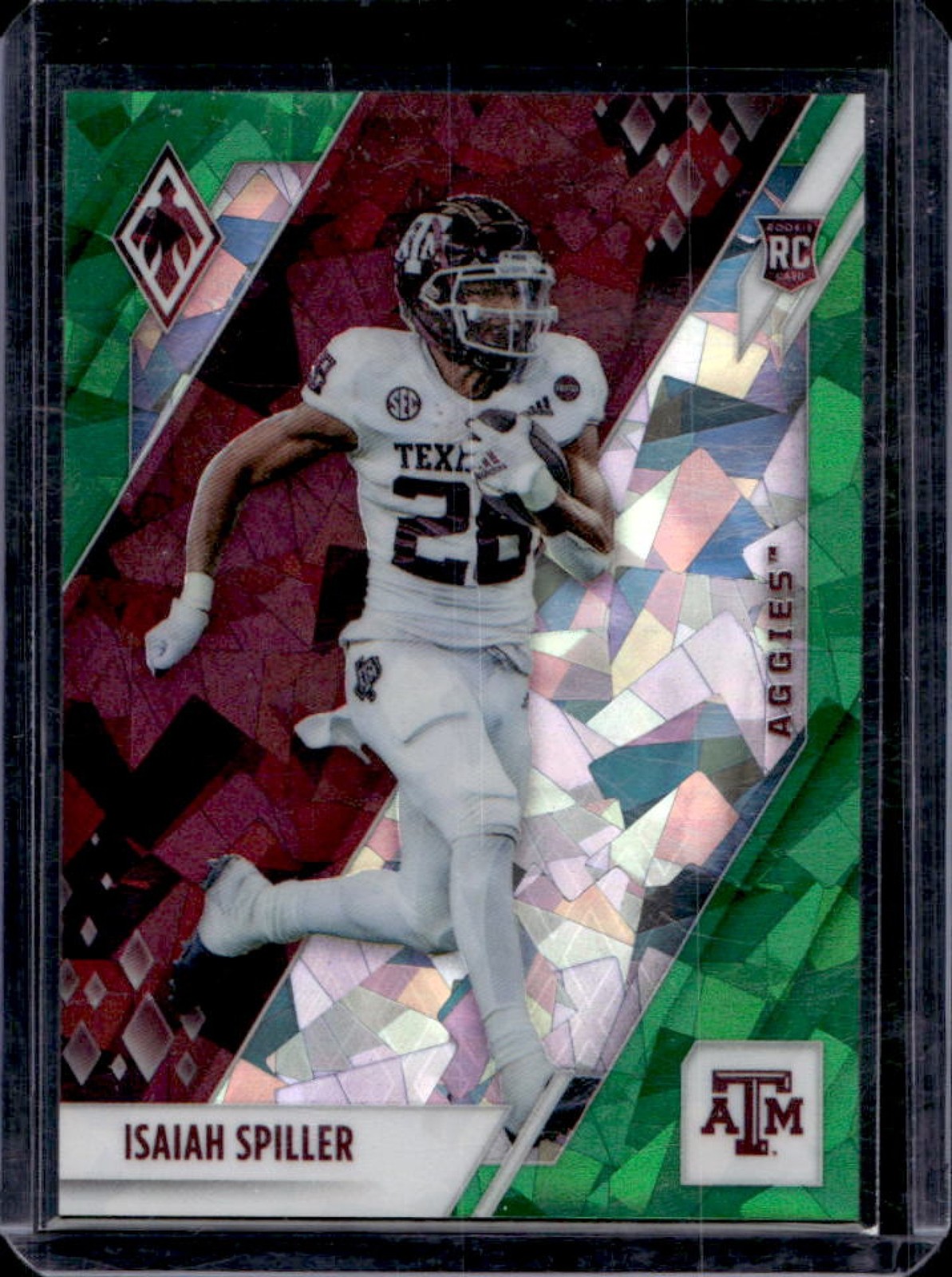 Isaiah Spiller Panini Chronicles Draft Picks Phoenix #30 Green Cracked Ice