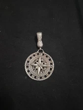 Sarda Artisan Bali Sterling Silver"Compass" Enhancer/pendant