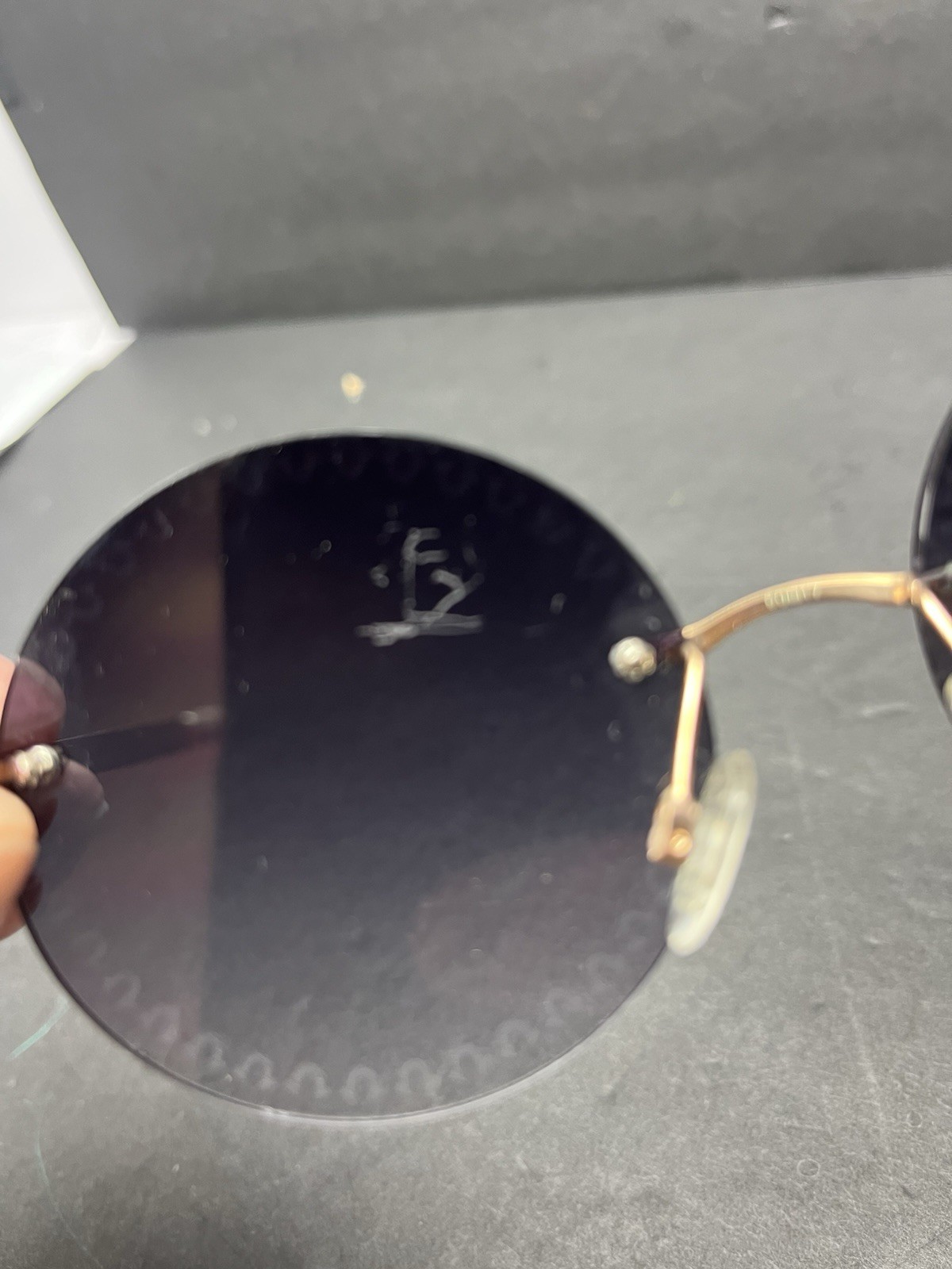True Religion Round Rimless Retro Sunglasses Pink Gold MSRP $120 thumbnail 12