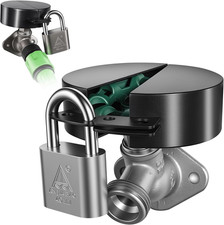 Water Spigot Lock, Outdoor Faucet Lock with Padlock and 4 Keys, Prevents Water T