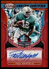2022 Panini Certified #CCS-PW Paul Warfield #/35 Canton Signatures Red Auto