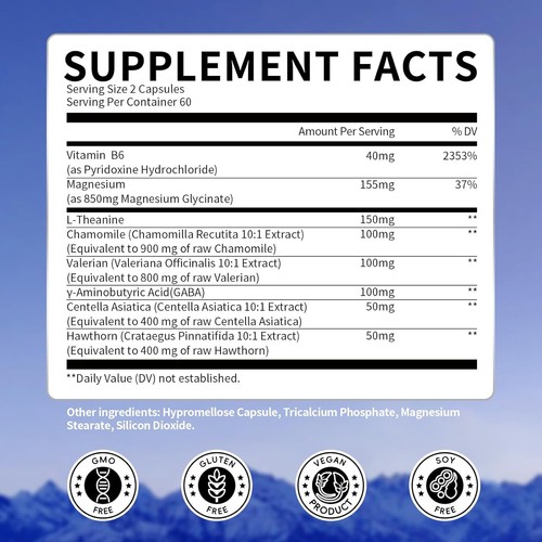 BEWORTHS Magnesium Glycinate 350mg – High Absorption, 60 Capsules, Sleep & Stress Support, Exp 06/2027