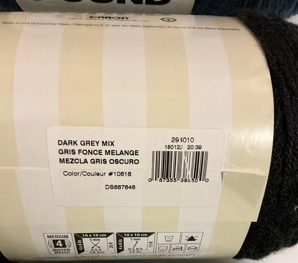 Caron One Pound Mezcla Gris Oscuro, Azul Cape Cod, Verde Hierba Lote de 3 Madejas NUEVO Foto 4 de 4